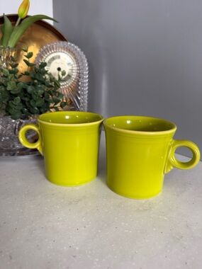 Bright Lime Green FeistaWare Coffee Mugs - Set of 2 made in USA